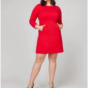 NEW SPANX the perfect a-line 3/4 sleeve dress in spanx true red